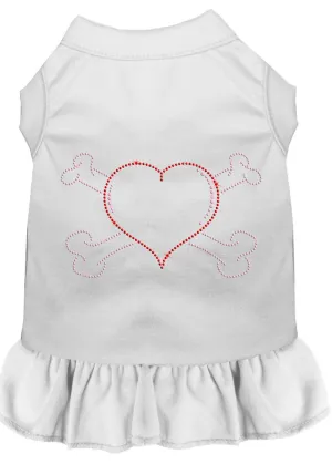 Rhinestone Heart And Crossbones Dress White Xs (8)