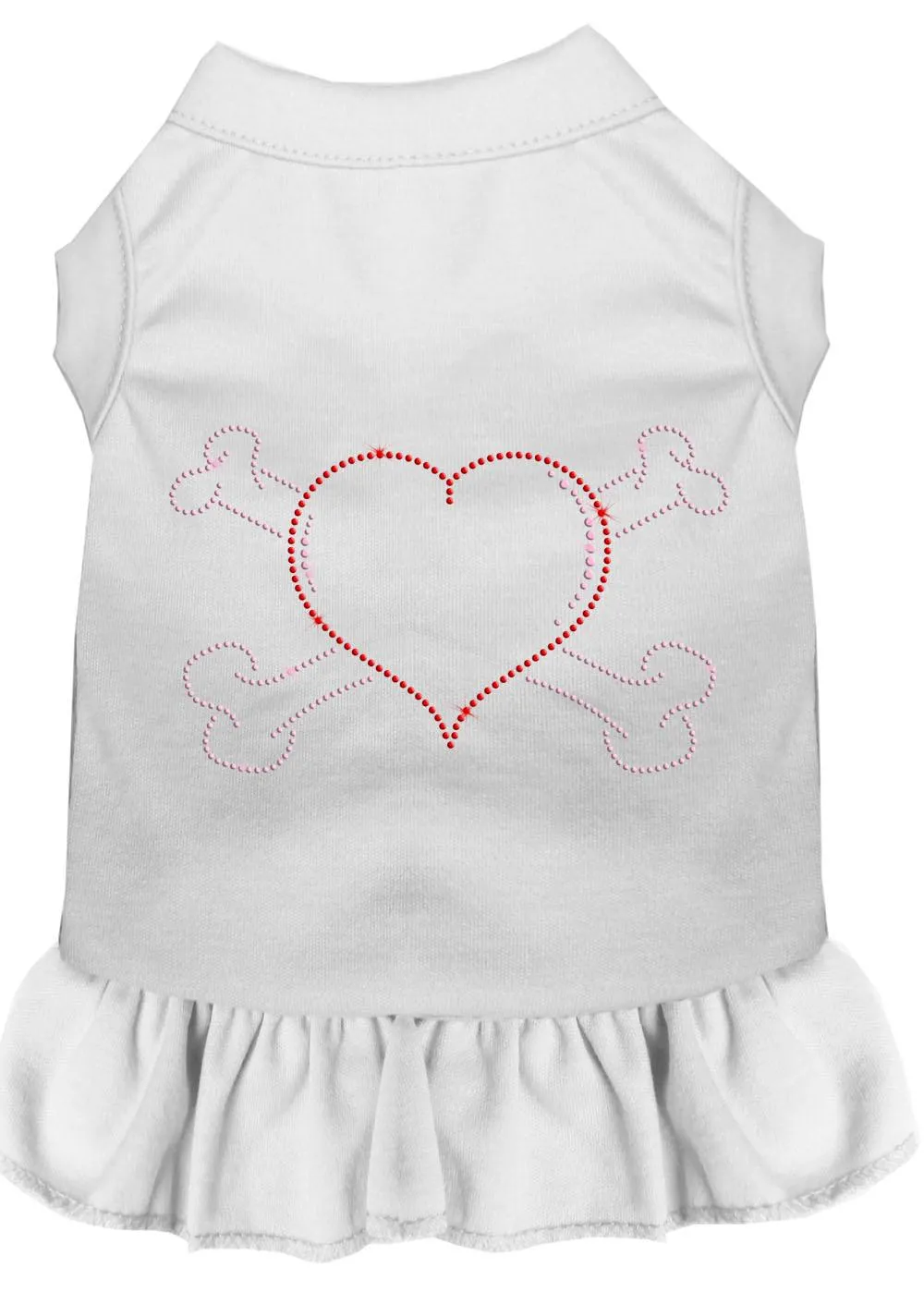 Rhinestone Heart And Crossbones Dress White Xs (8)