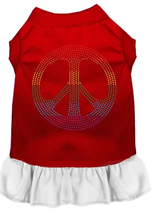 Rhinestone Rainbow Peace Dress Red With White Lg (14)