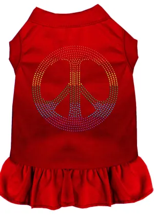 Rhinestone Rainbow Peace Dress Red Xxl (18)