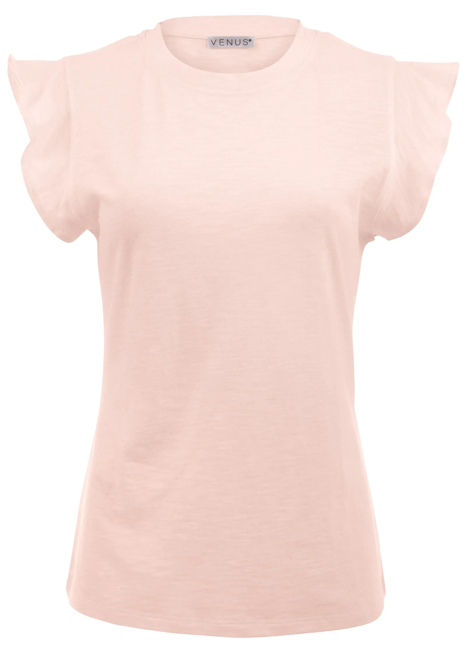 Ruffle Sleeve Tee - Blush