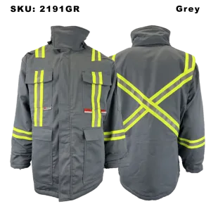 RWW Premium FR Grey Insulated Parkas w/ 2" CSA Striping