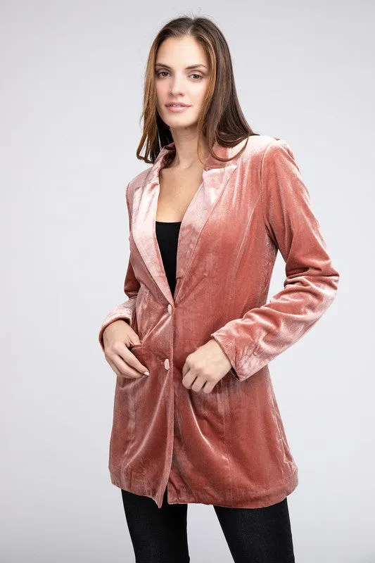 Shiny Velvet Blazer