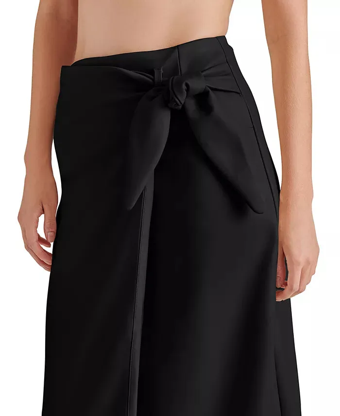 STE Black Navia Faux Leather Midi Skirt