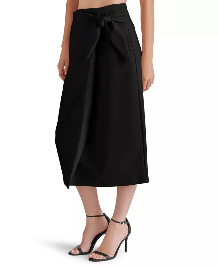 STE Black Navia Faux Leather Midi Skirt