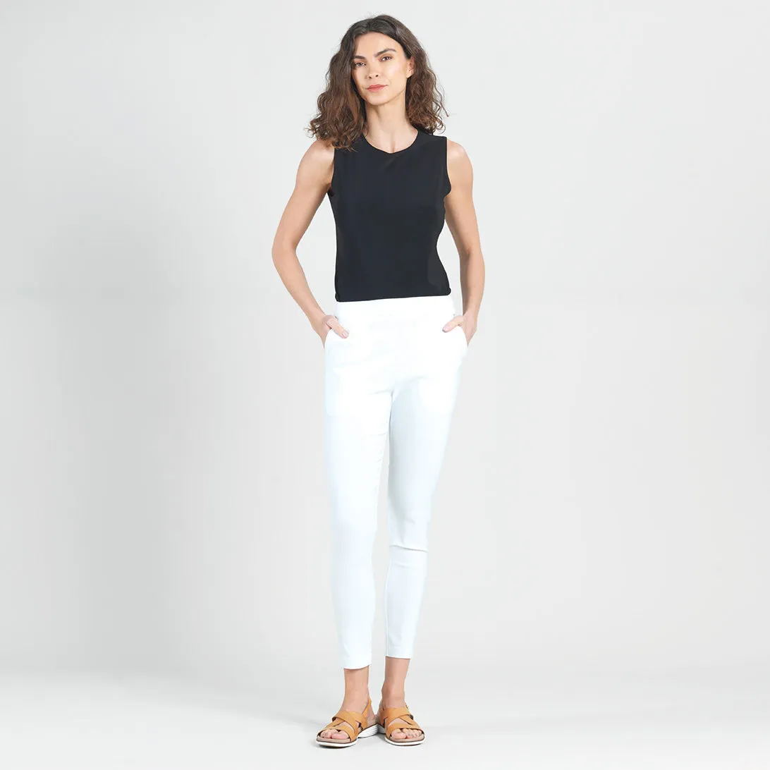 Techno Knit - Skinny Ankle Pocket Pant - White - Final Sale!