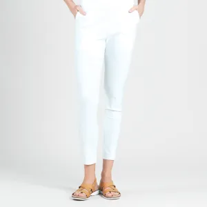 Techno Knit - Skinny Ankle Pocket Pant - White - Final Sale!