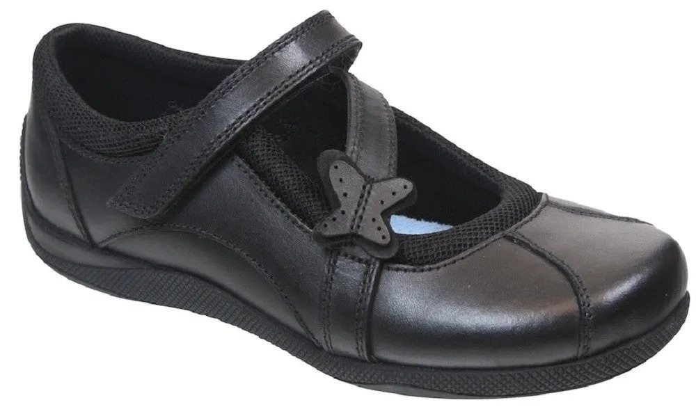 Term Zara Black Leather  School Shoes