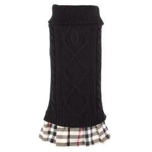 Turtleneck Dog Dress Black/Tan Plaid Large