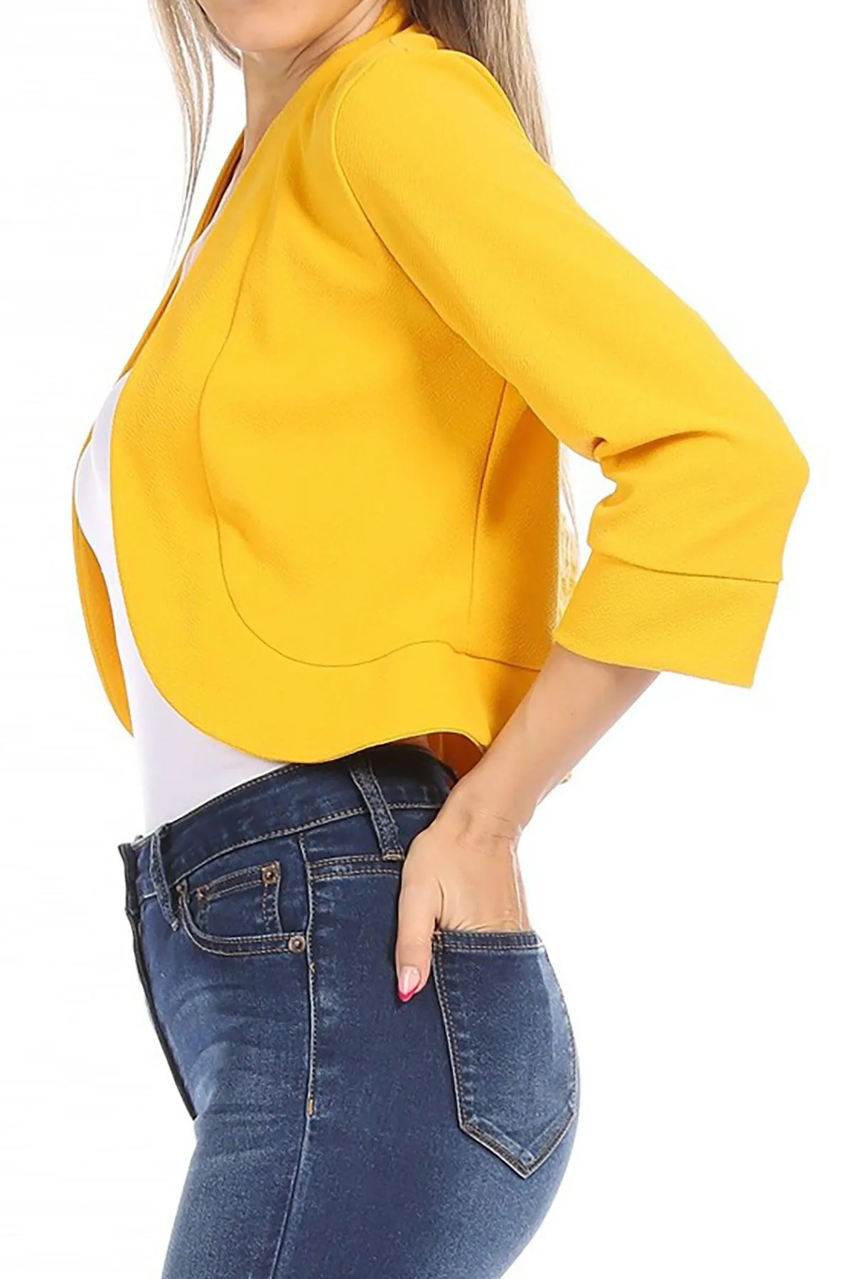 Women's Casual 3/4 Sleeve Bolero Open Front Cardigan