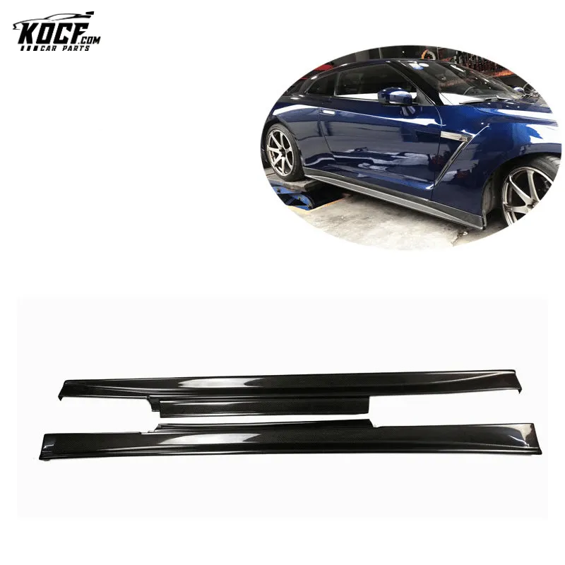 ZE Style Carbon Fiber Side Skirts Rocker Panels For Nissan GTR R35 08-15